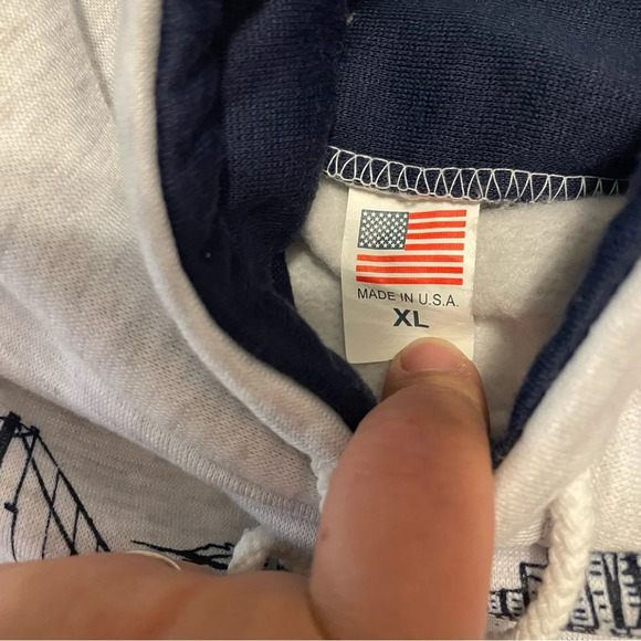 NWOT VTG San Francisco Hoodie Made in USA Skyline Cable Car Golden Gate Mens XL - Picture 4 of 7